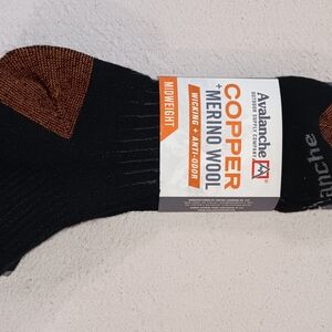 Avalanche Men's Black and Brown Copper Merino Wool Socks